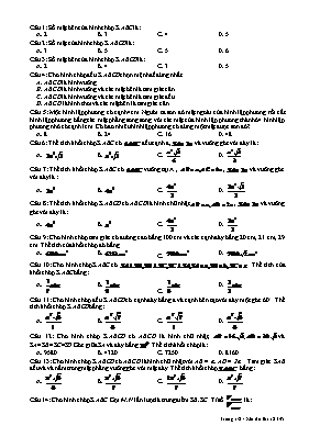 Đề trắc nghiệm Hình học 12 Chương 1